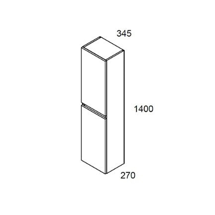 VISOBATH 77443 BOX Suspended Column 2 Doors White Color Ada