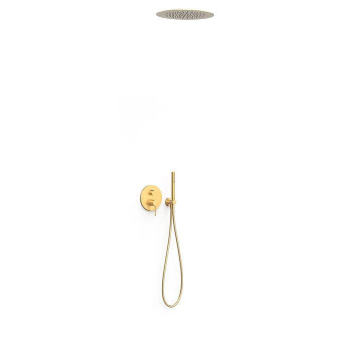 TRES 26228005OM STUDY Kit of Built-in Single-lever Faucet 2-Way Rapid-Box for Shower Matte Gold Color 24K