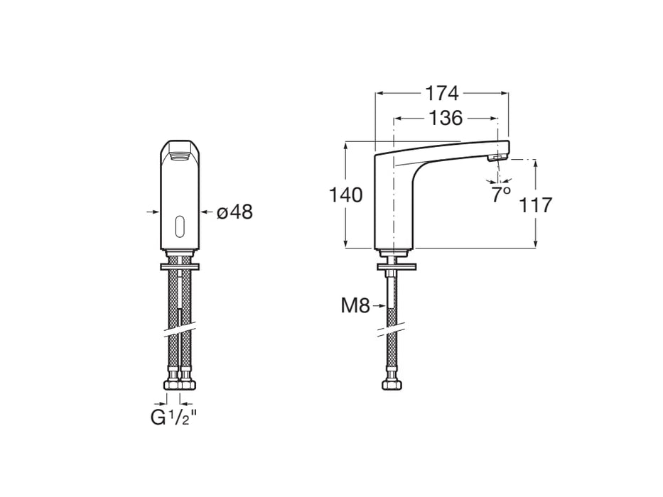 ROCA A5A5C09C00 L70 Grifo Electrónico Lavabo Un Agua