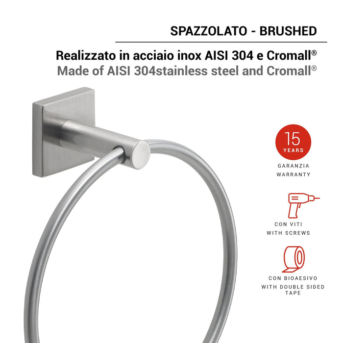 GEDY FJ703800000 FUJI Brushed Ring Towel Holder