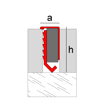 EMAC NOVOJUNTA DECOR FLECHA Perfil Acero Inoxidable 2,5 m