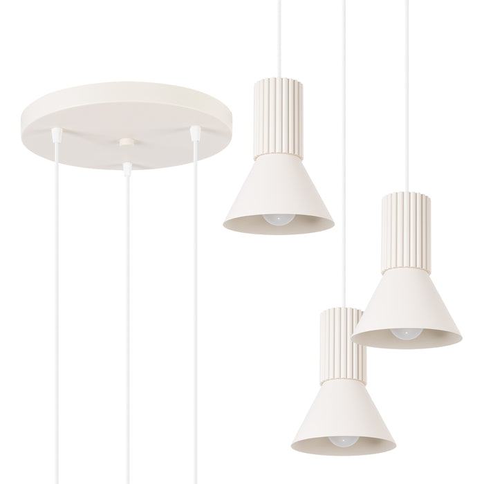 SOLLUX SL.1871 Lámpara colgante ESTRIA 3P beige beige