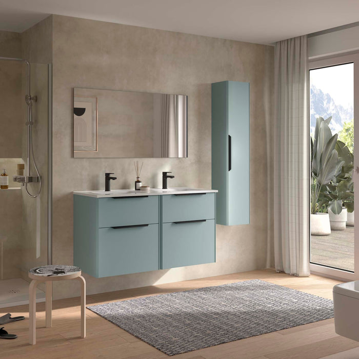 SALGAR 119865 LUVA Mueble+Lavabo+Espejo 120 Aqua Tirador Negro