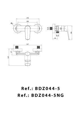 IMEX BDZ044-5 BELGIUM Chrome Shower Faucet
