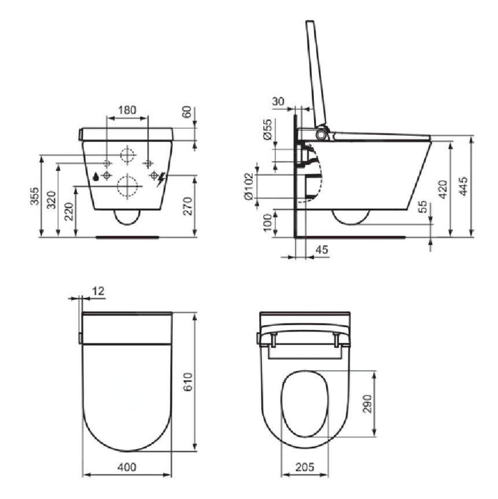 IDEAL STANDARD K875501 I-LIFE Inodoro Electrónico Con Función Bidé