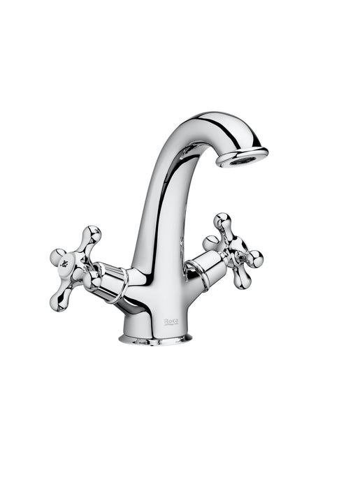 ROCA A5A3A4BC00 CARMEN Grifo Bimando Lavabo con Desagüe Click-Clack Cromo