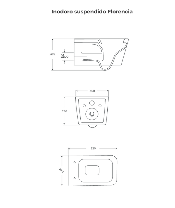 FOSSIL NATURA 00924 FLORENCIA Rimless Wall Hung Toilet White Gloss