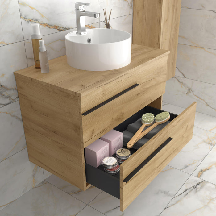 SALGAR 116088 YARA Mueble de Baño 2 pozas Porcelana 120cm Roble