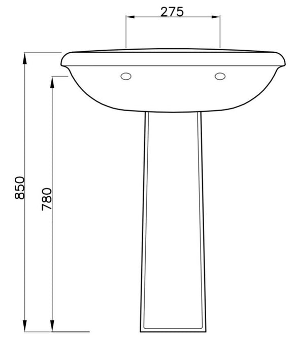 SANITANA REGINA Lavabo Con Pedestal 60 cm Blanco