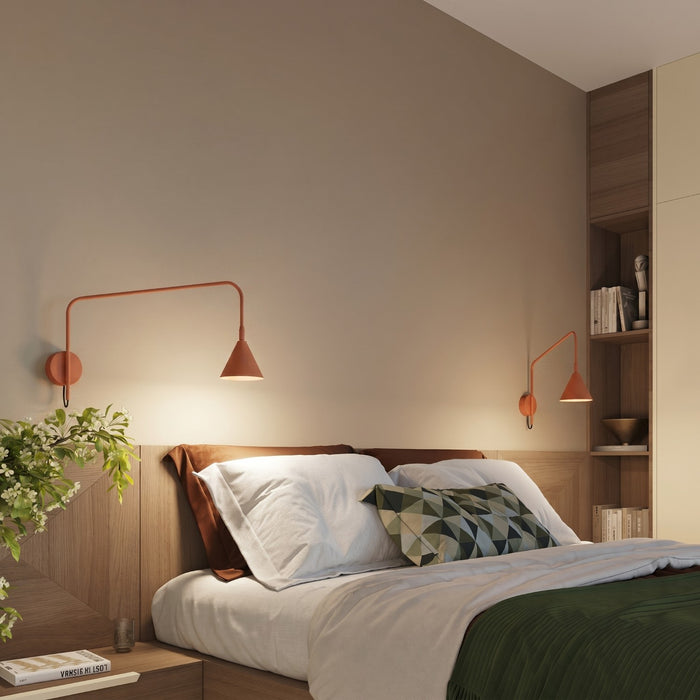 SOLLUX SL.2496 Aplique de pared NOX 1 ocre rojo con interruptor