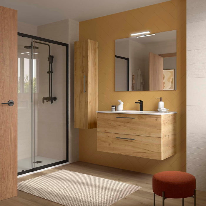 SALGAR SILANE Conjunto Mueble Roble África Tirador Negro Mate