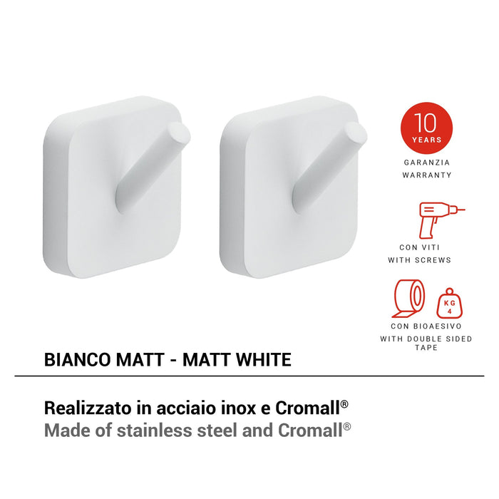 GEDY TO270200100 TONGA Percha Blanco Mate