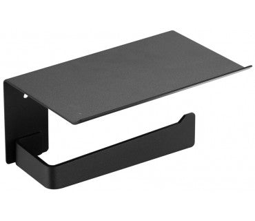 MEDICLINICS AI2003B AURA Portarrollos con Estante Negro Mate Papel Higiénico