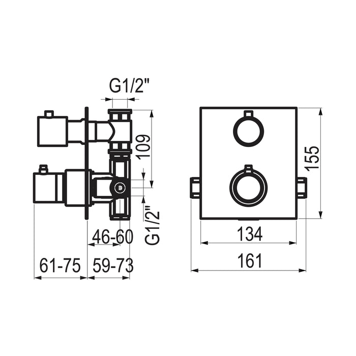 PRESTO 30047300 Atlantis mecanismo ducha empotrable 1 vía Cromo