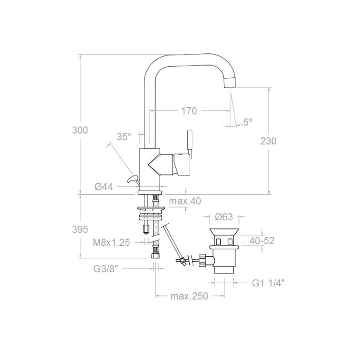 RAMONSOLER 7511VA ATICA Monomando Para Lavabo Caño Giratorio
