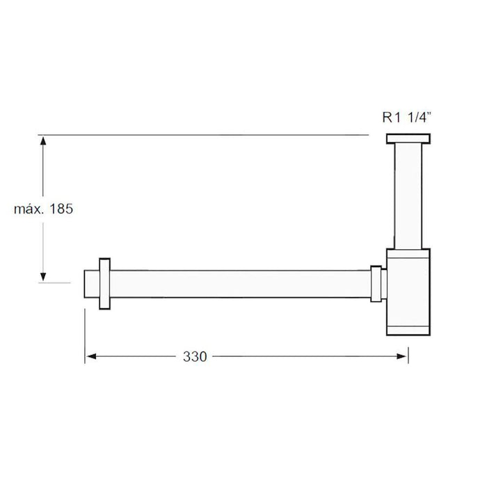 LLAVISAN L182574 Sifón de lavabo minimal de latón