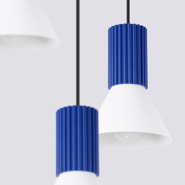 SOLLUX SL.1875 Lámpara colgante ESTRIA 3P blanco/ultramarino blanco/ultramar