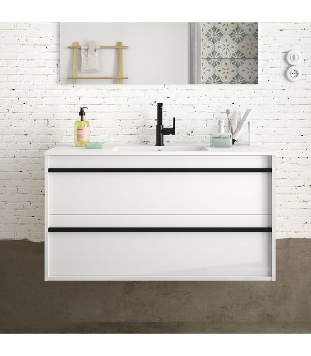 SALGAR ATTILA Bathroom Furniture with Sink 2 Drawers Matte White Color