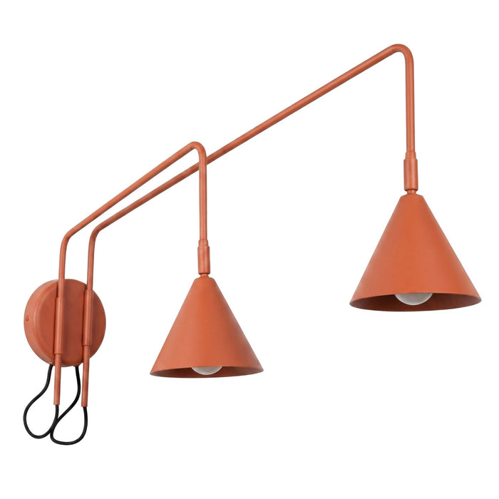 SOLLUX SL.2511 Aplique de pared NOX 2 ocre rojo con interruptor