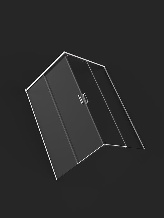 SB_X STYLO Mampara Ducha Rectangular Cromo Transparente