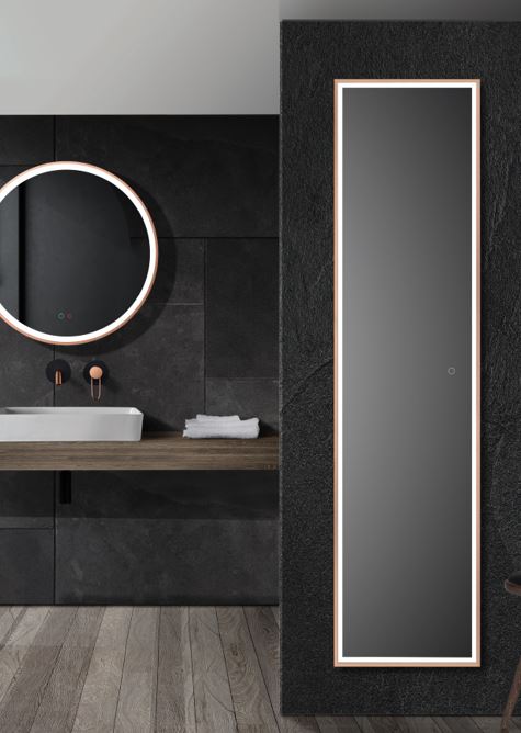 LEDIMEX NEWY021/160OR NEW YORK Square LED Mirror Front Light Rose Gold 160x40 cm