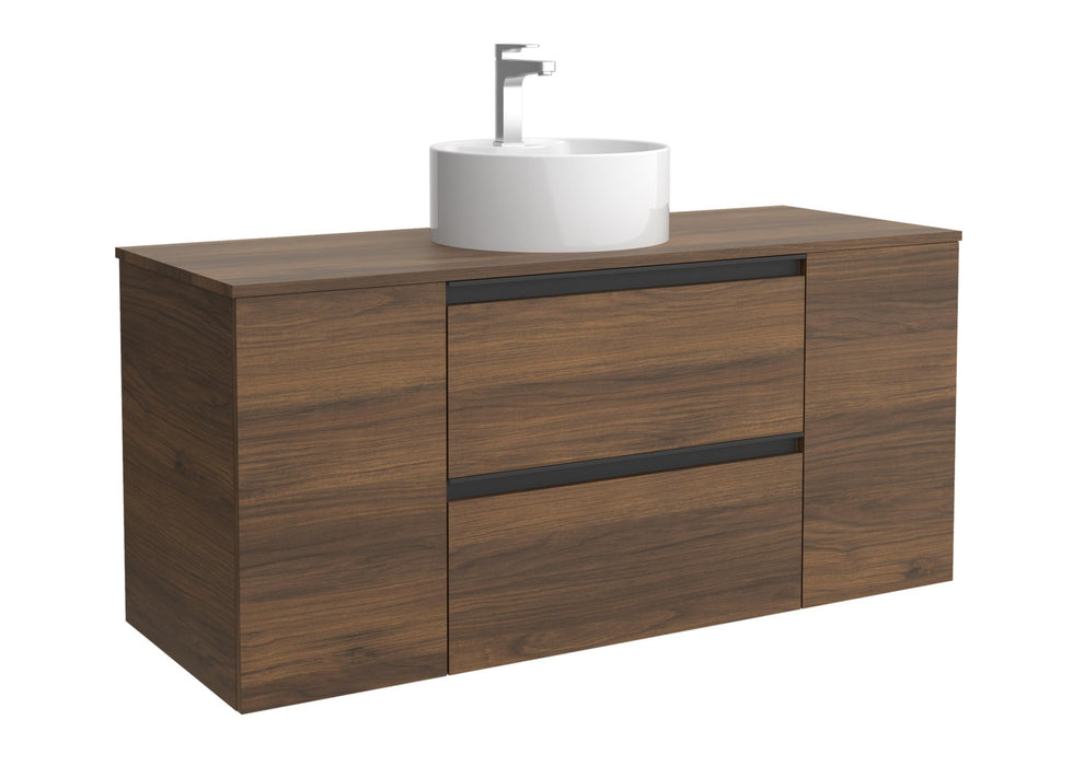 SALGAR 116066 BEQUIA PLUS METAL Mueble de Baño 1 poza Porcelana 120cm Nogal