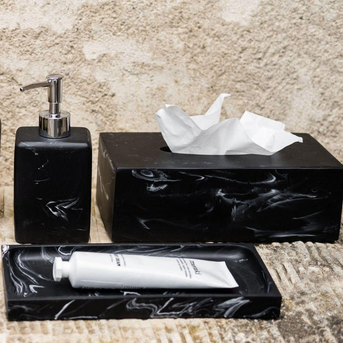ANDREA HOUSE BA71019 Portapañuelos de mármol clásico negro