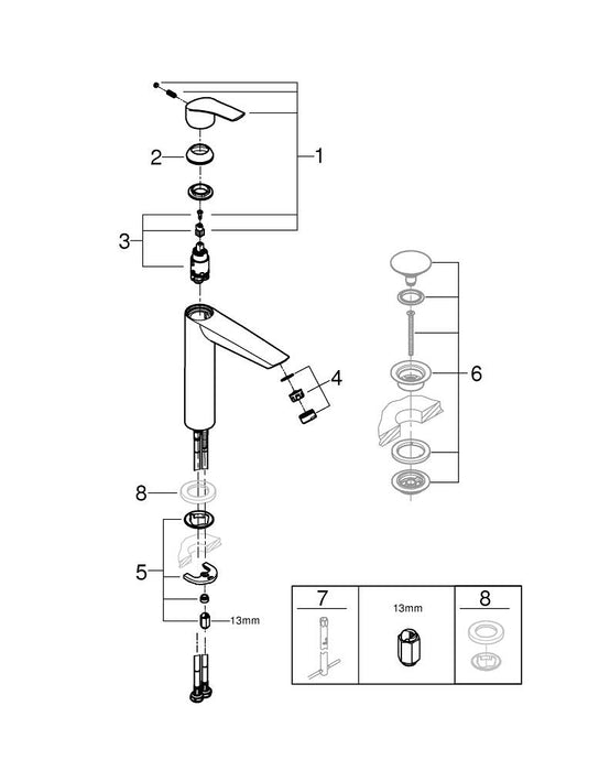 GROHE 13 448 003 EUROSMART Bathtub spout chrome