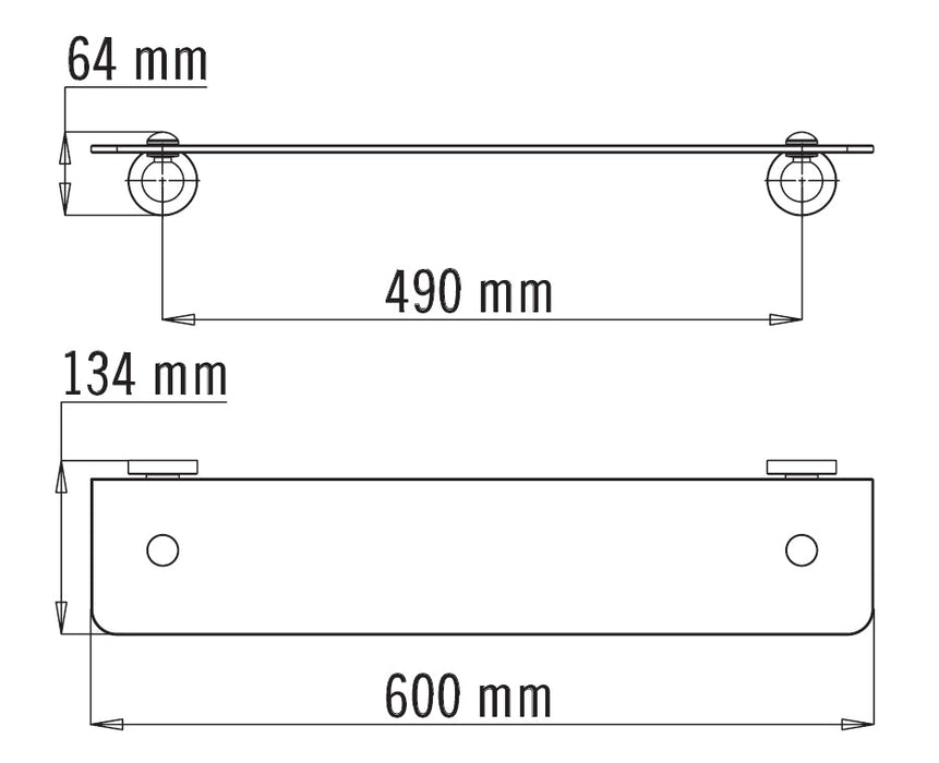 MEDICLINICS AC0780C Glass Bathroom Shelf