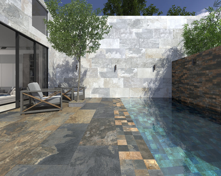 DUNE ARDESIA MULTICOLORE BULLNOSE 14,7x14,7 Porcelánico