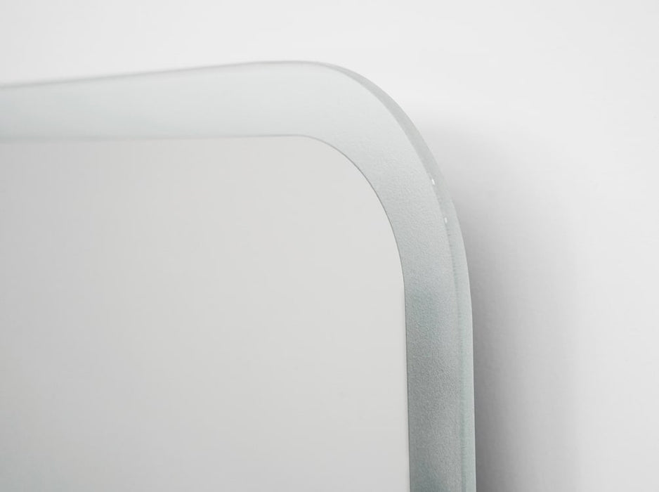LEDIMEX PRAG014/90 PRAGA LED Square Mirror Rounded Edge Sandblasted Chrome Outline 90x80 cm
