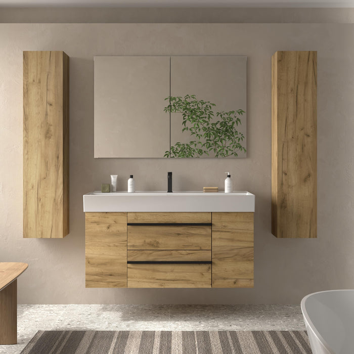 SALGAR 116100 BORN PLUS Mueble de Baño 1 poza Porcelana 120cm Roble