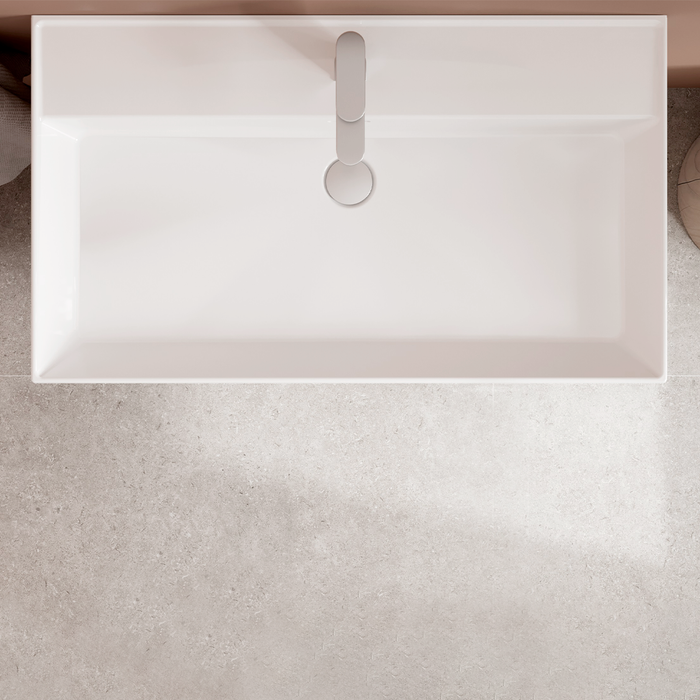 SALGAR BEQUIA Bathroom Cabinet with Veneto Sink Matte Blue Color