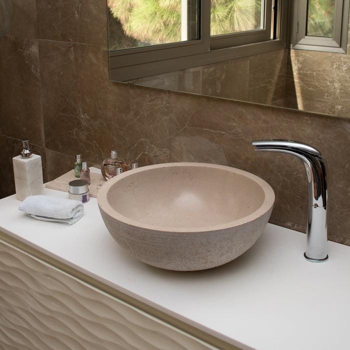 FORZINI FZ-BG/VB-MB-112 PLUTO Lavabo redondo de marmol  Beige