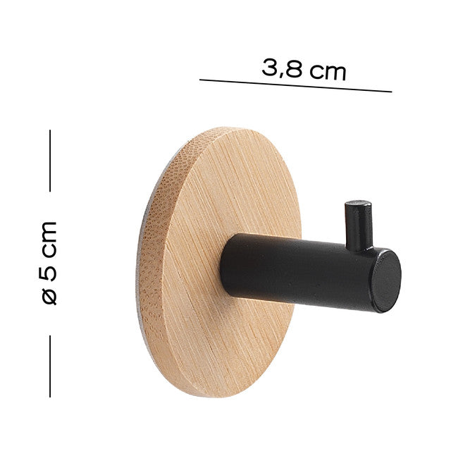 GEDY 11264100100 JUNCOS Percha Natural-Negro Mate