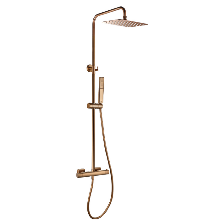 IMEX BTF065/ORC FIRENZE-SASSARI Termostatico Conjunto Ducha Oro Rosa Cepillado