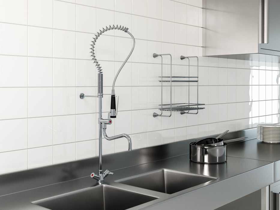 PRESTO 70820 Columna industrial mezcladora bimando Cromo