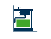 ARCOBAÑ 40SF13  Sifón Curvo Ahorro Espacio 2 Tomas 1"-1/2 Con Válvula