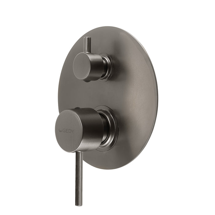 GEDY MXGA0581000 GARDA Grifo empotrado de ducha con desviador gun metal