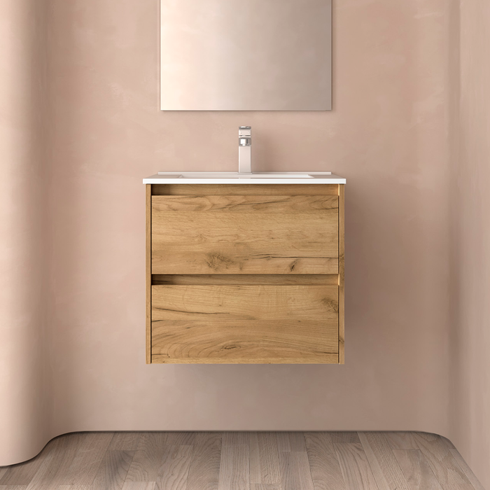 SALGAR NOJA Mueble de Baño con Lavabo 2 Cajones Color Roble África