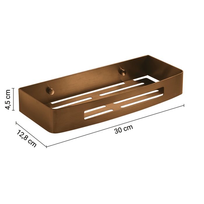 GEDY 24178200000 NERVA Porta objetos de ducha rectangular oro rosa