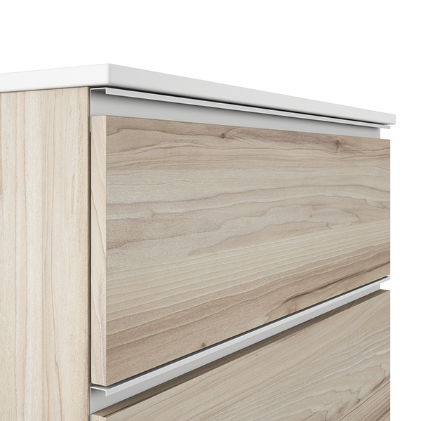 VISOBATH GRANADA Complete Set Wall Hung Bathroom Cabinet 2 Drawers Alder Color White Handle