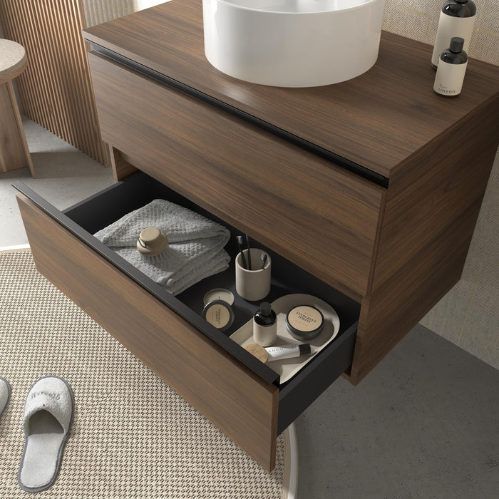 SALGAR 115979 BEQUIA METAL Mueble de Baño 140cm Nogal
