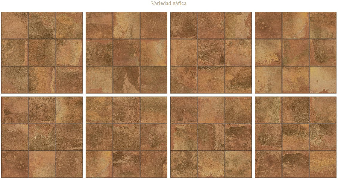 LA PLATERA KUBE CORA COBRE 45x45 Porcelánico Esmaltado
