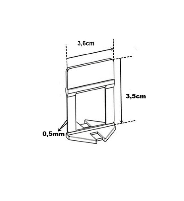 ARCOBAÑ 70CLIP05  Clips Sistema Nivelación Azulejos 0,5mm (bolsa 250uds)