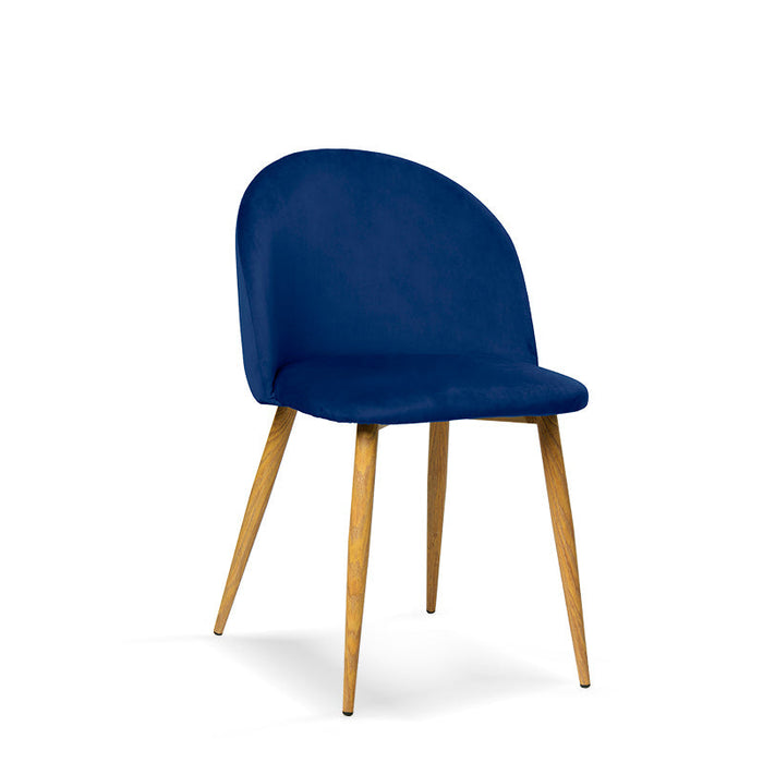FURNITURE STYLE FS7003INDIVEL MERCEDES Pack 4 Sillas de Comedor Terciopelo Color Azul