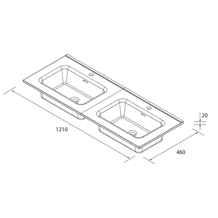 SALGAR 96311 BEQUIA Mueble de Baño con Lavabo 120 cm Negro Mate