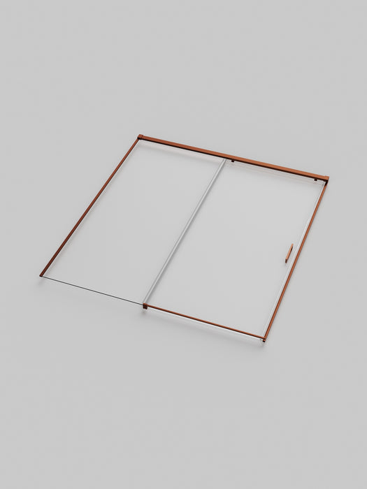 SB_X STYLO Mampara Frontal Ducha 1F+1C Oro Rosa Cepillado Transparente