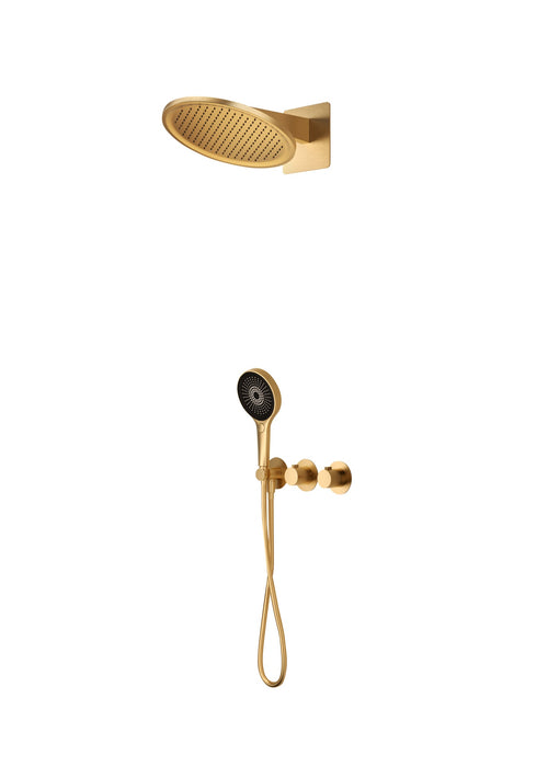 IMEX GTB066/OC BOLONIA Termostatico Conjunto Empotrado Oro Cepillado