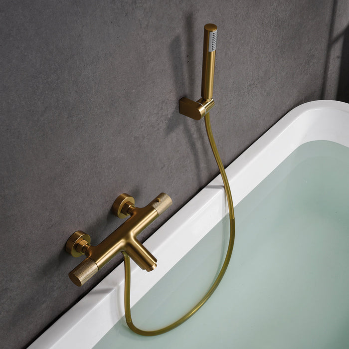 IMEX BTD038-4OC LINE Grifo de Baño/Ducha Termostático Line Oro Cepillado
